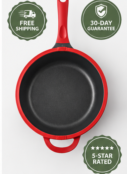 Premium titanium nonstick wok with flat bottom